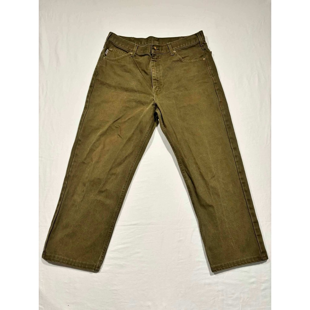 Carhartt  Mens Brown Cotton Canvas Work Pants 38x32 Made in USA